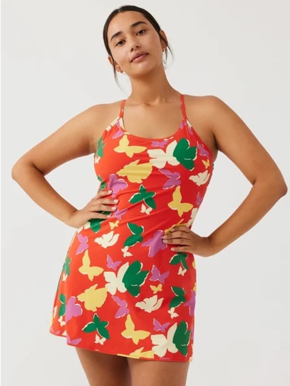 Outdoor Voices Women’s Orange Butterfly Exercise Dress